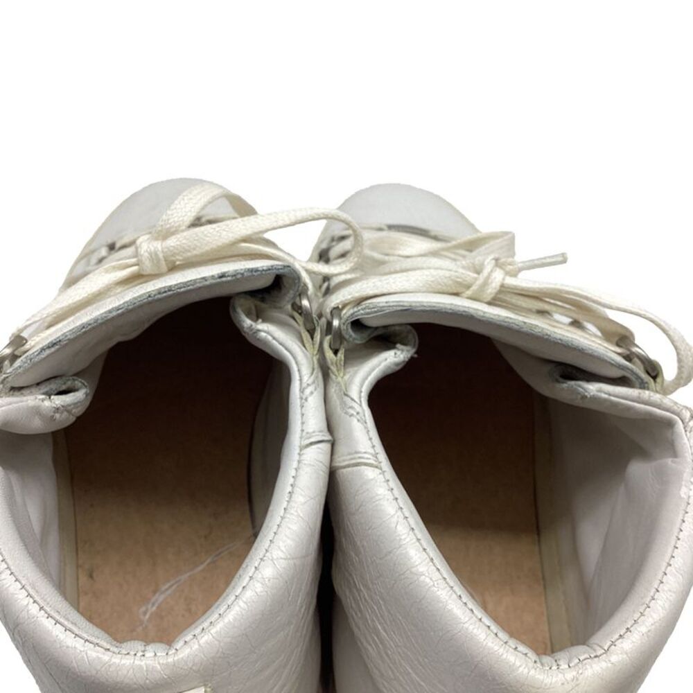 Balenciaga Arena Creased High-Top Sneakers in White Leather - Picture 8 of 12
